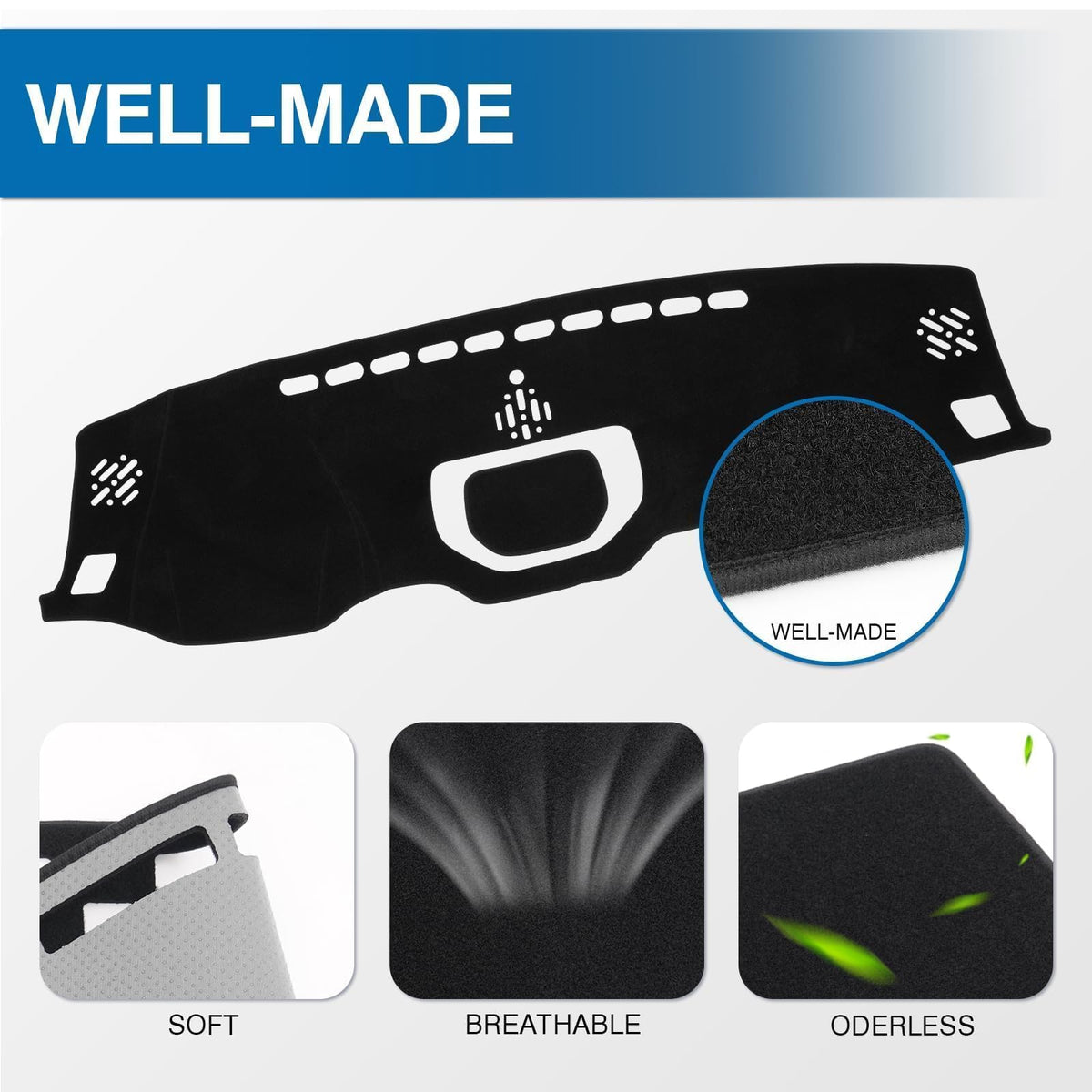 KUST installed on Toyota Tundra dashboard reducing glare and protecting surface