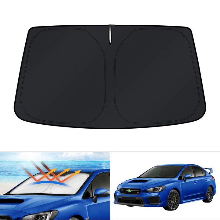 KUST installed full windshield shade showing precise fit and sun protection