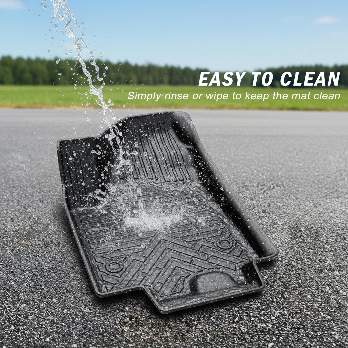 KUST mats installed in a Civic in driveway showing clean interior benefit