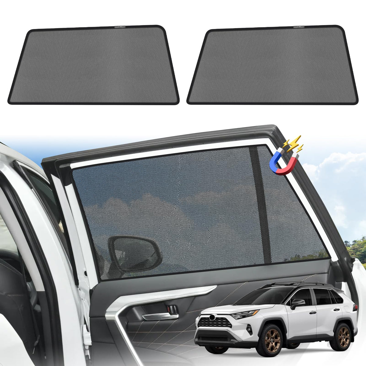 KUST installed on RAV4 rear side window demonstrating privacy benefit