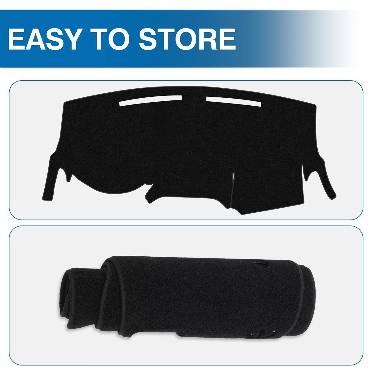 KUST dash cover in driving scene reducing windshield glare and improving cabin comfort