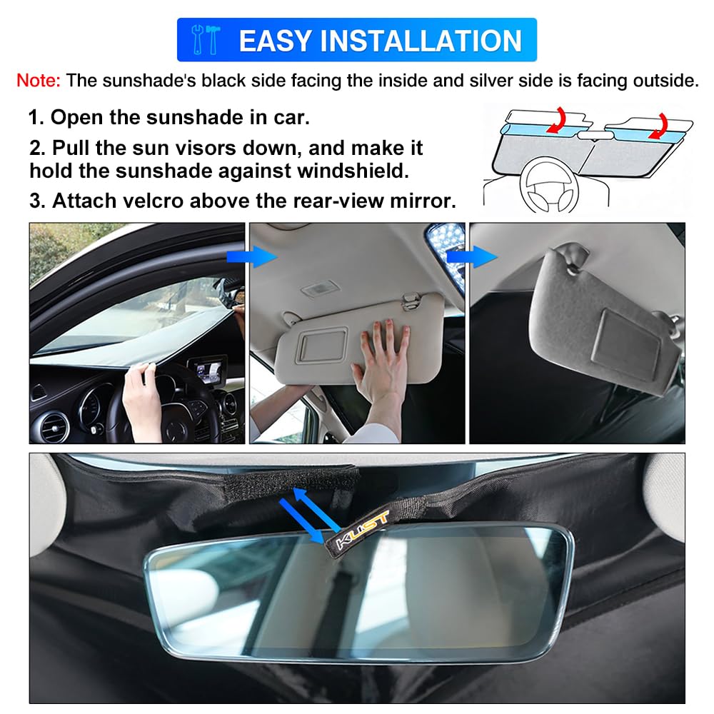 KUST in a parked Accord in sunlight showing sun blocking and interior protection