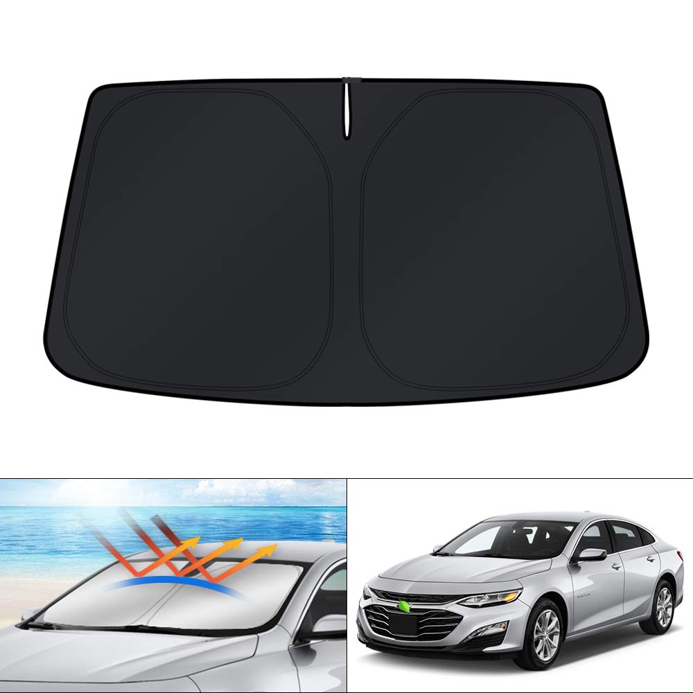 KUST sun shade front view showing full Malibu fit and sun protection
