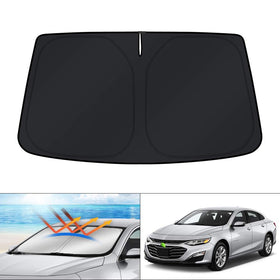 KUST sun shade front view showing full Malibu fit and sun protection