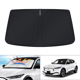 KUST front view fitted on Mustang Mach‑E windshield protects interior from sun