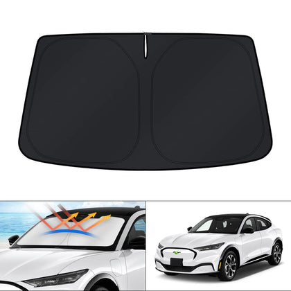 KUST front view fitted on Mustang Mach‑E windshield protects interior from sun