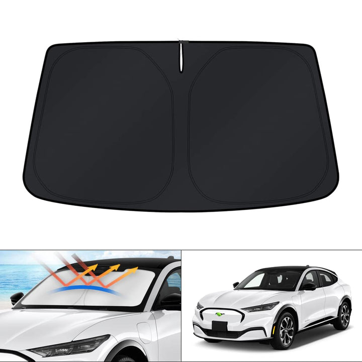 KUST front view fitted on Mustang Mach‑E windshield protects interior from sun