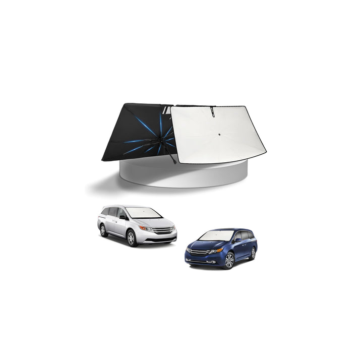 KUST front view of sunshade fitted in Odyssey showing full coverage and cool interior