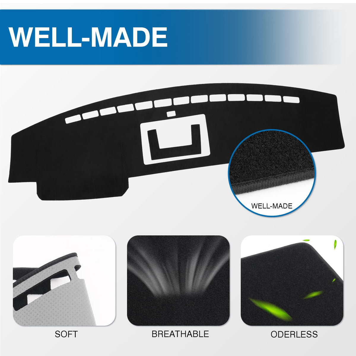 KUST pre-cut light sensor and vent openings preserving function