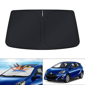 KUST front view of sun shade in packaging showing model-fit benefit