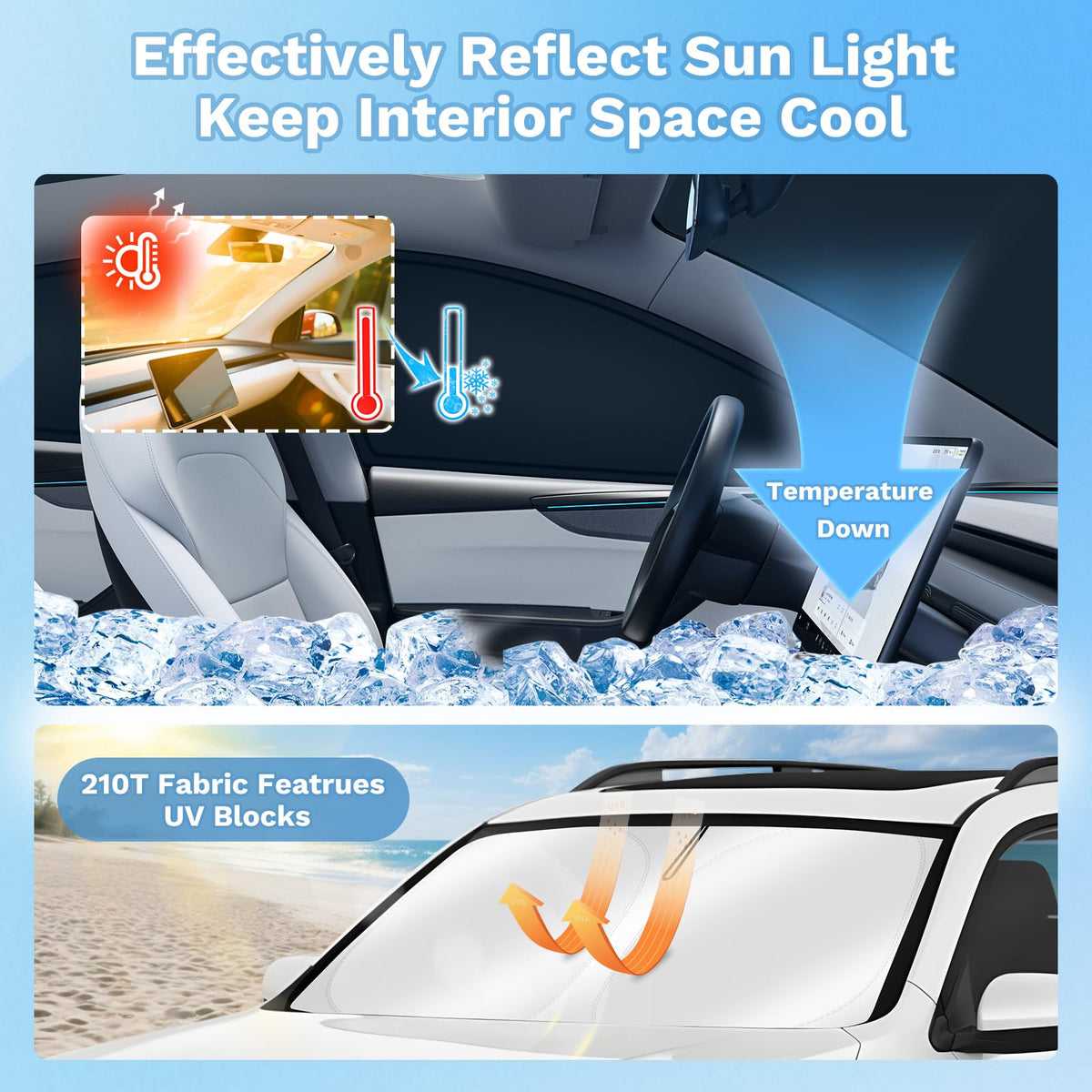 KUST rear windshield shade installed demonstrating blackout protection