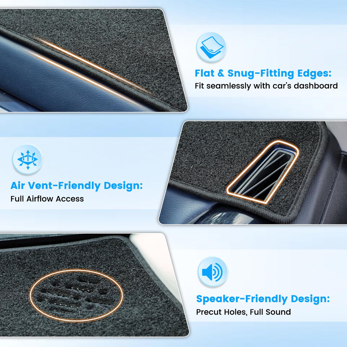 KUST silicone backing detail demonstrating non-slip hold and stability