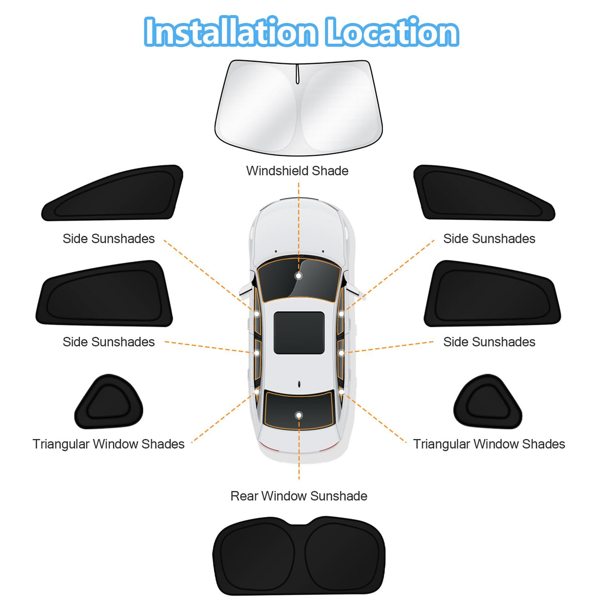 KUST shade next to steering wheel showing scale and custom-fit design benefit