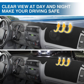 KUST cover beside steering wheel showing scale and fit assurance