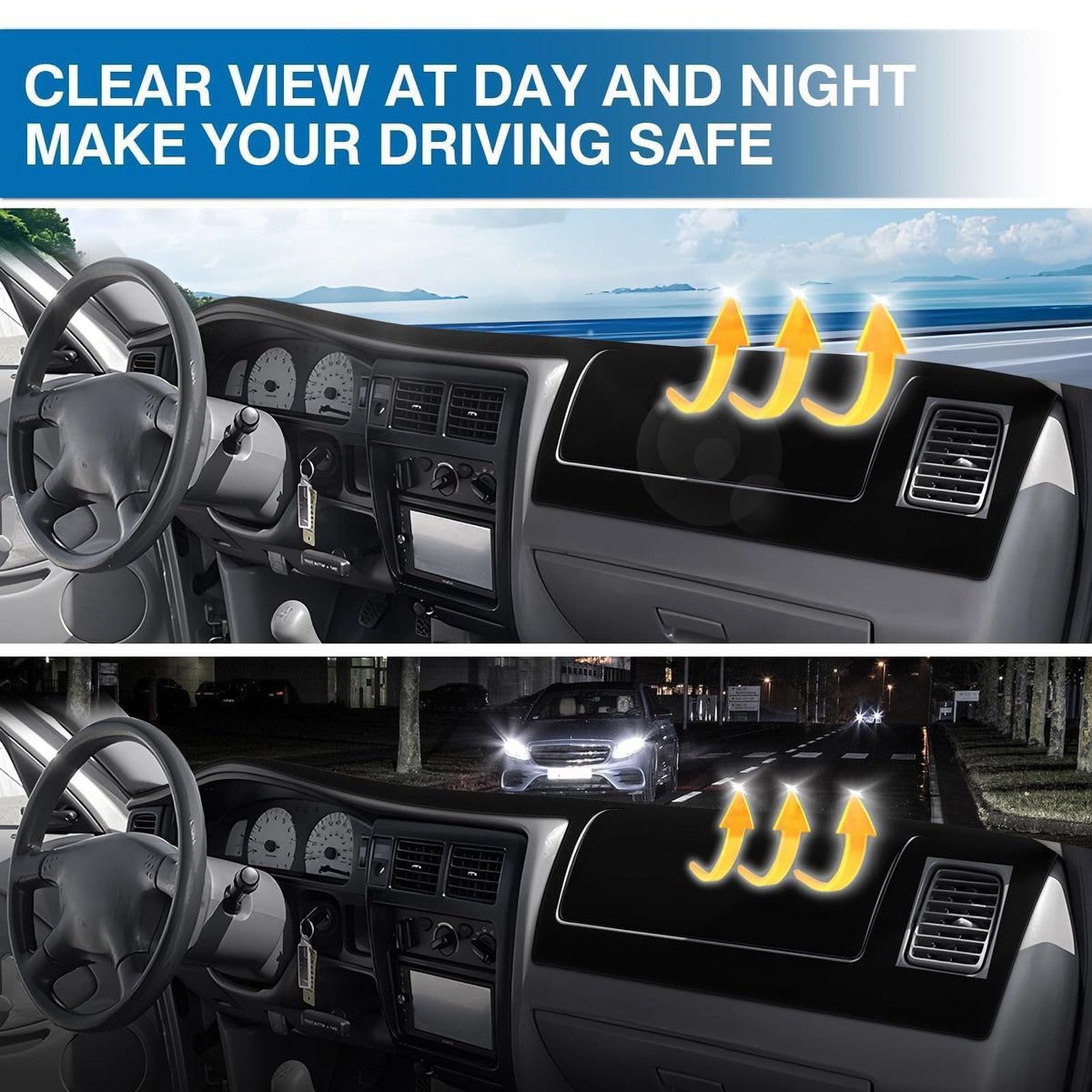KUST cover shown on dashboard with ruler for correct size and alignment