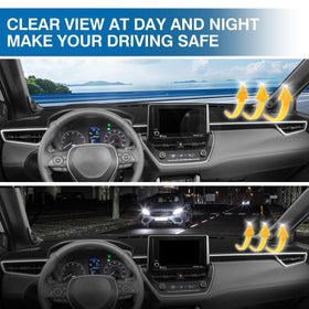 KUST size scale with ruler illustrating exact fit for Corolla Cross dashboard benefit