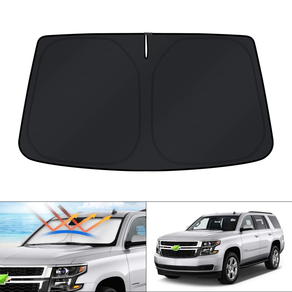 KUST front view installed on Tahoe windshield showing full coverage and sun protection