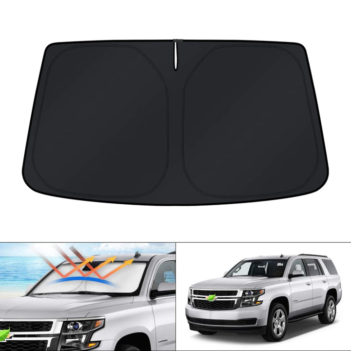 KUST front view installed on Tahoe windshield showing full coverage and sun protection