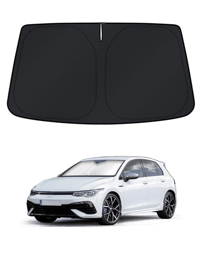 KUST front packaging showing Golf Mk8 sunshade and fit benefit