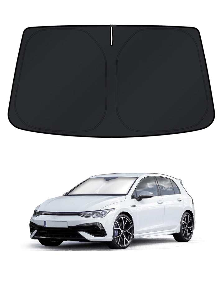 KUST front packaging showing Golf Mk8 sunshade and fit benefit