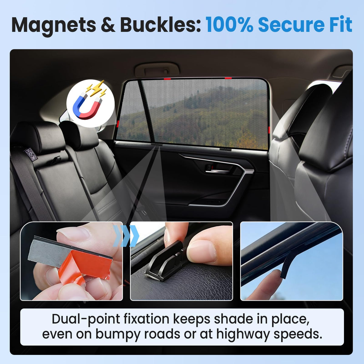 KUST shade with window down showing ventilation and safety