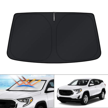 KUST front view fitted on GMC Terrain windshield showing full coverage and heat reduction