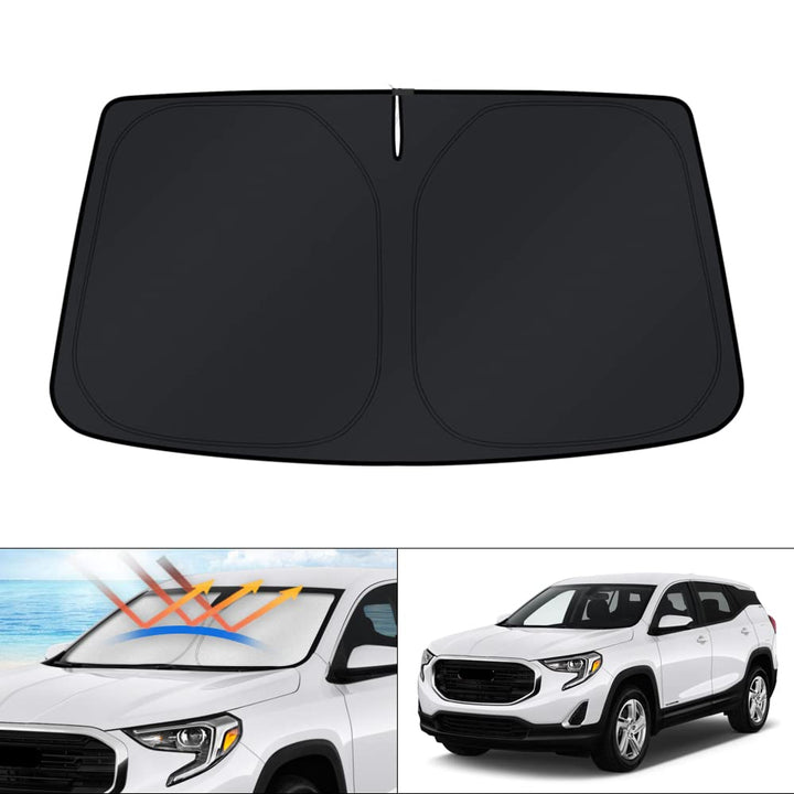 KUST front view fitted on GMC Terrain windshield showing full coverage and heat reduction