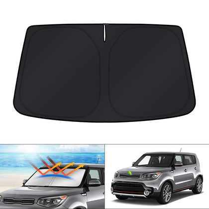 KUST front view showing perfect Kia Soul windshield fit and full coverage benefit