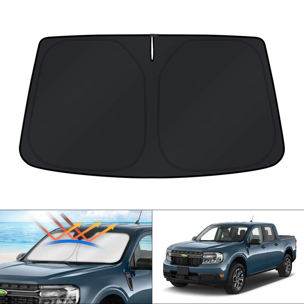 KUST front view sun shade covering Ford Maverick windshield for full protection