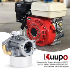 Kuupo carburetor next to a hand for scale to confirm compact size and convenient handling