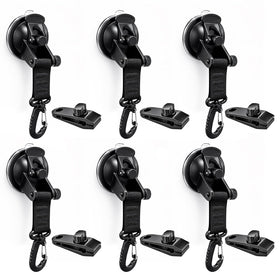 KVNTOOLS front packaging showing six suction hooks and clips for quick setup