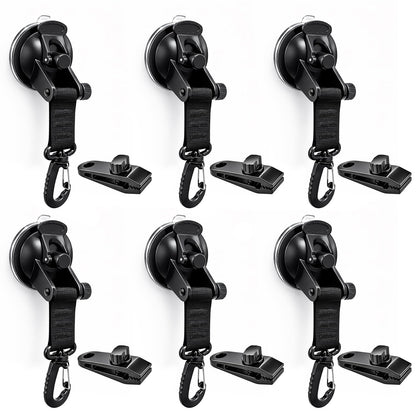 KVNTOOLS front packaging showing six suction hooks and clips for quick setup