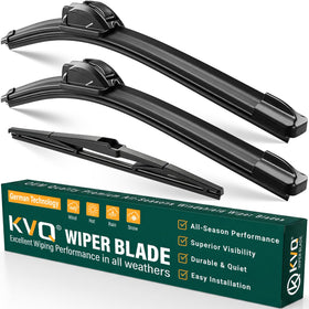 KVQ front packaging showing direct-fit Sienna wiper set and easy install benefit