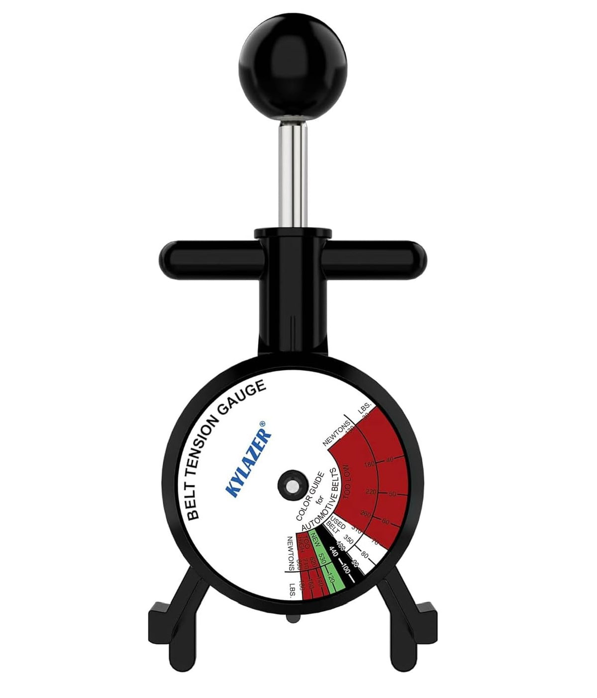 Kylazer front view gauge showing compact body and easy-read scale for faster checks