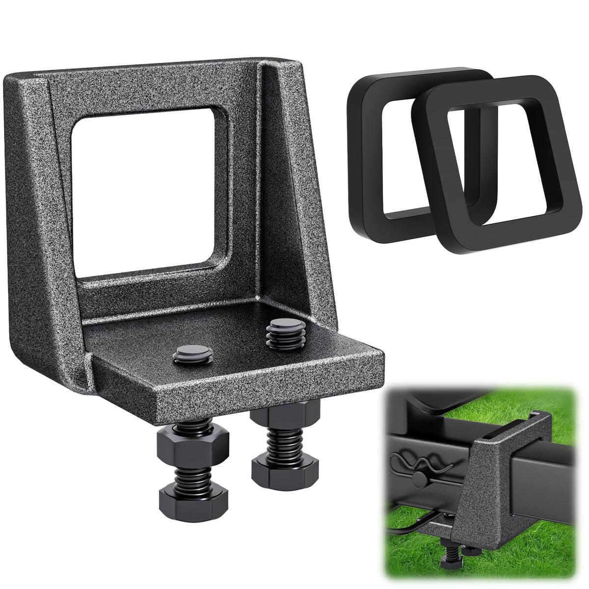 KYNTHAX front view of hitch clamp showing sturdy construction and secure fit