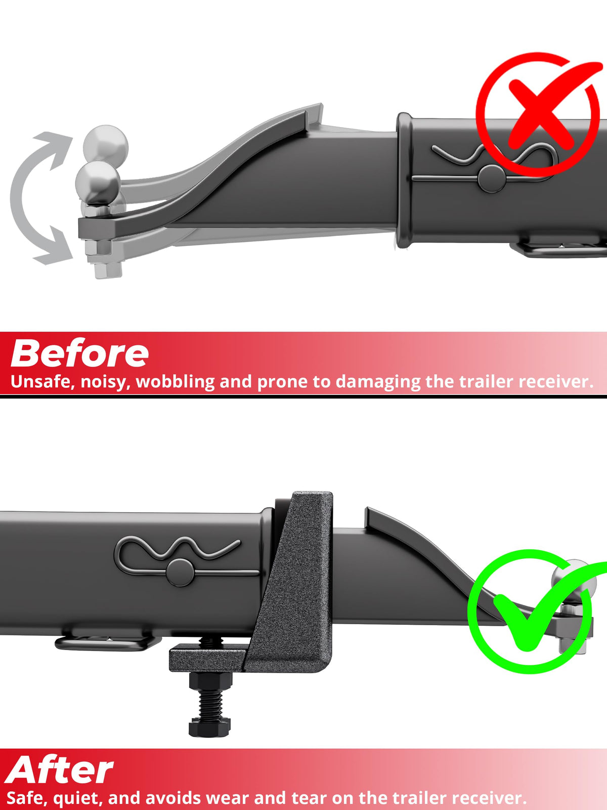 KYNTHAX installed on a bike rack demonstrating reduced sway and noise