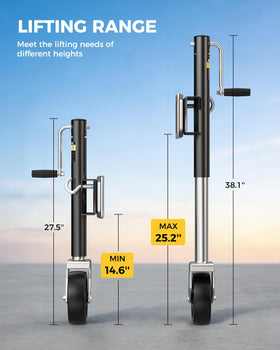 KYX side profile with jack lifted showing 10.6 inch vertical travel