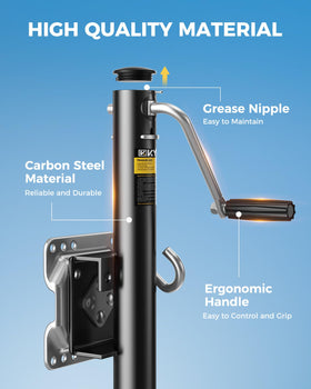 KYX swivel folded parallel to tongue for clearance during towing