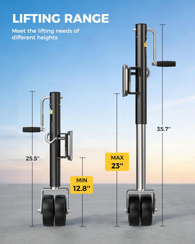 KYX jack extended to show lift range and easy height adjustment benefit