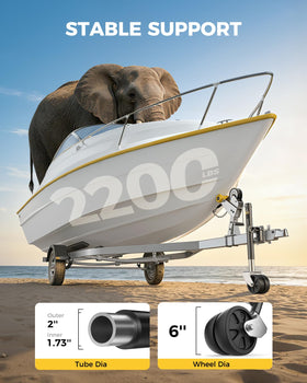 KYX jack mounted on a boat trailer illustrating secure support benefit