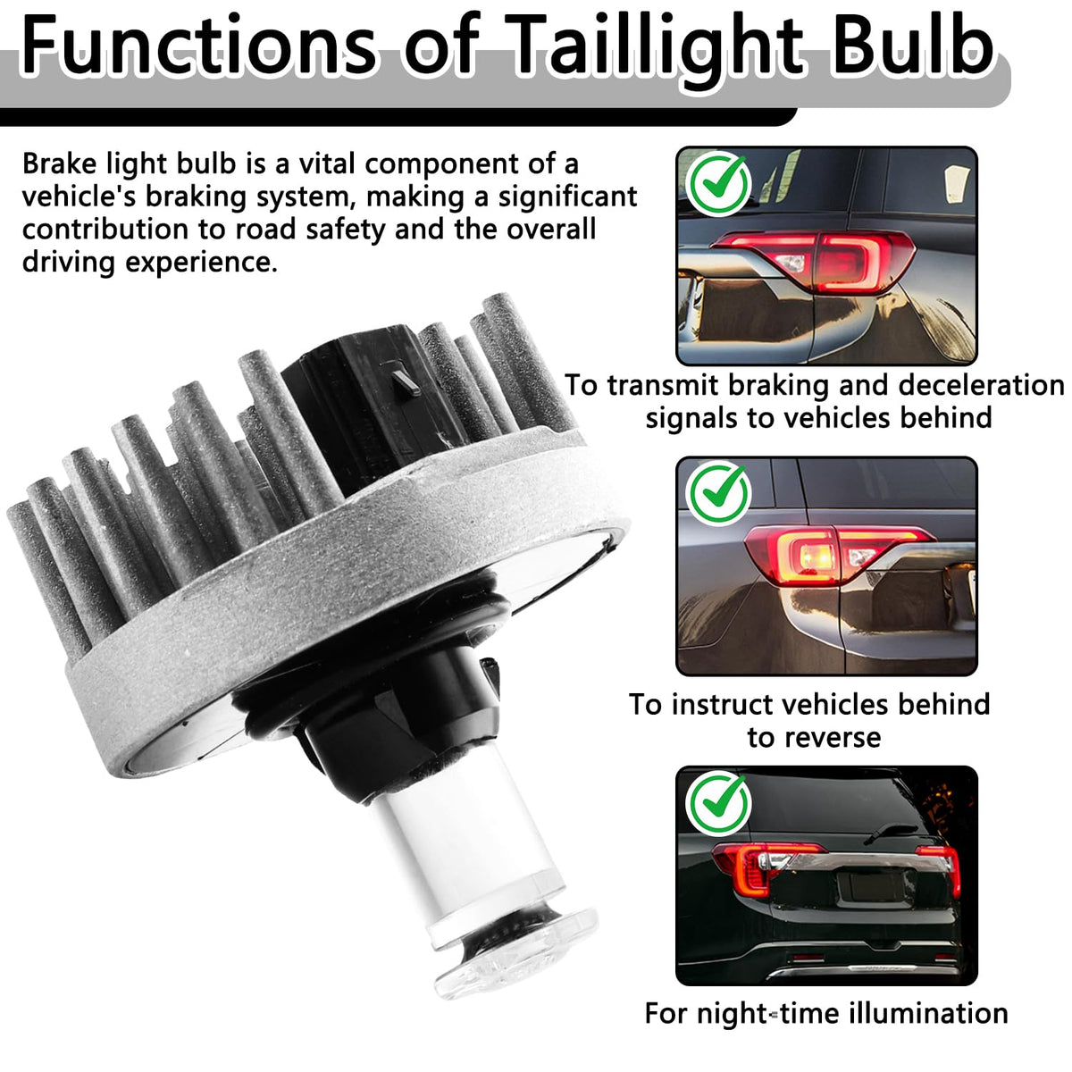 KZDAZ illuminated bulb showing dual-function brake and tail glow