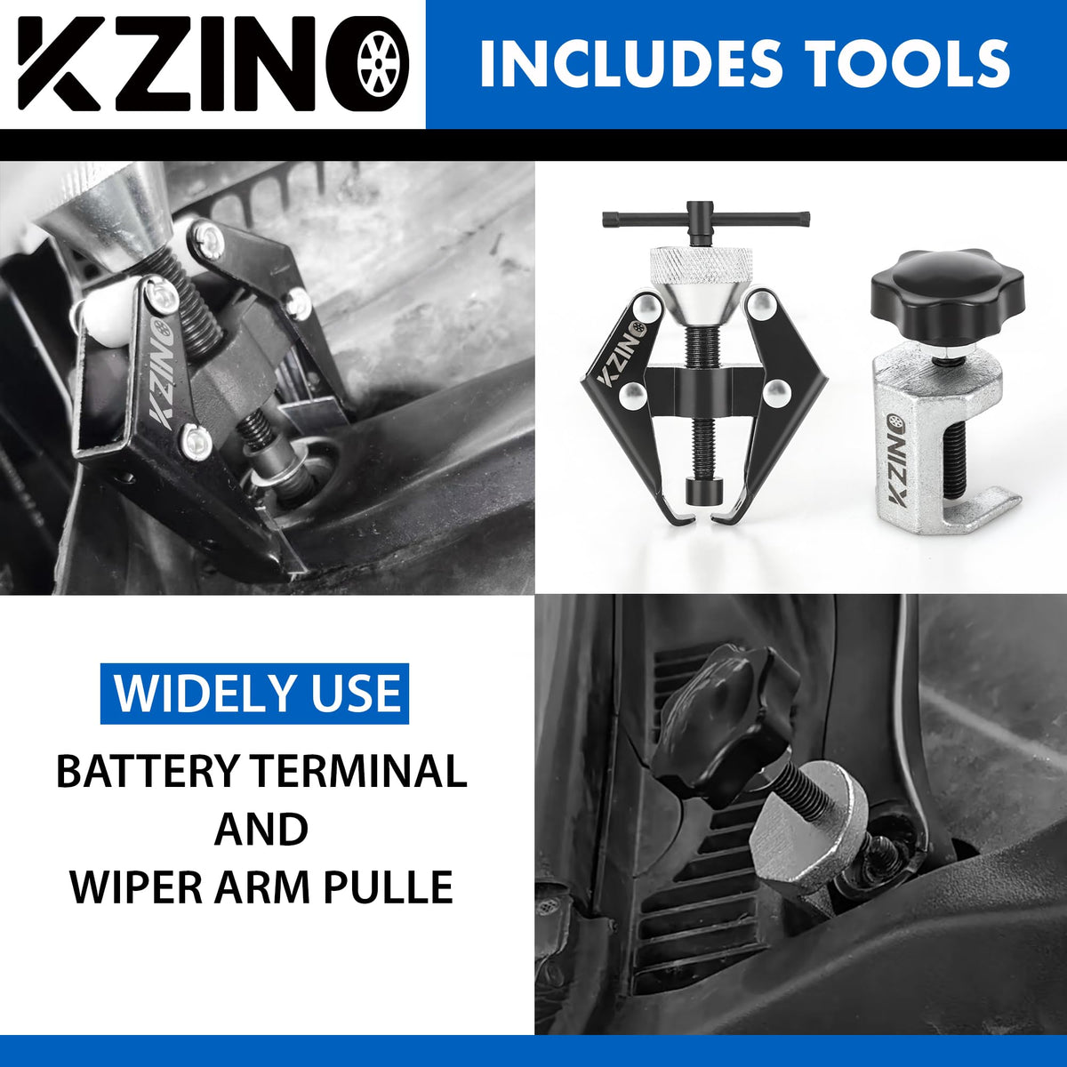 KZINO jaw close-up highlighting hardened carbon-steel jaws for lasting strength