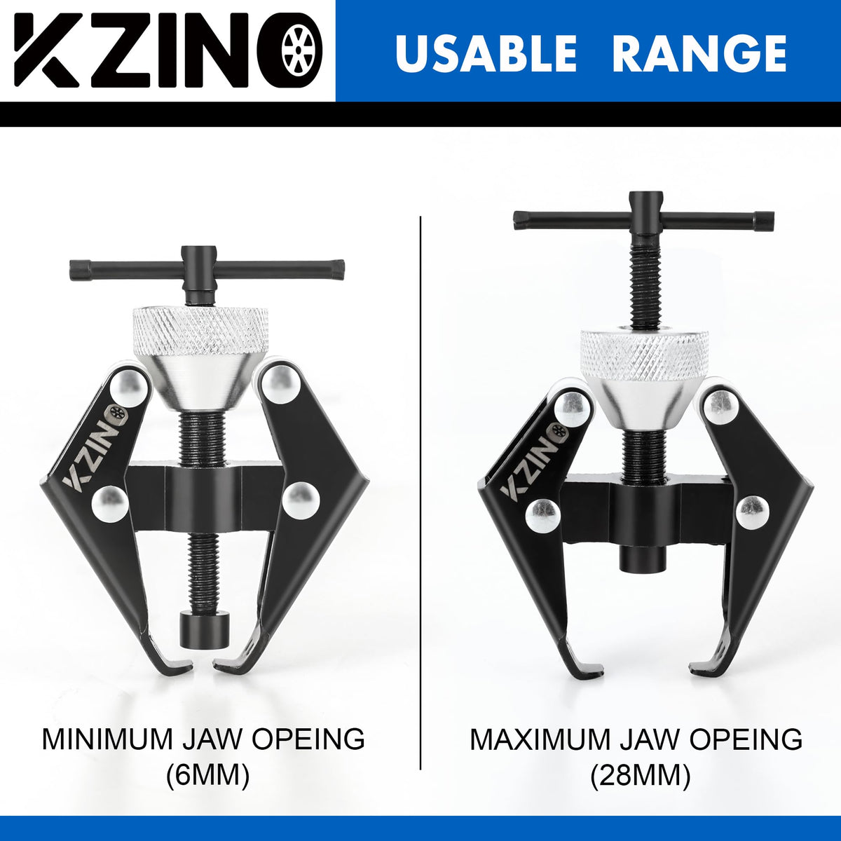 KZINO next to ruler to show compact size and easy toolbox storage