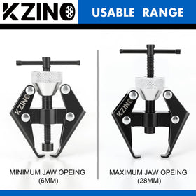 KZINO next to ruler to show compact size and easy toolbox storage