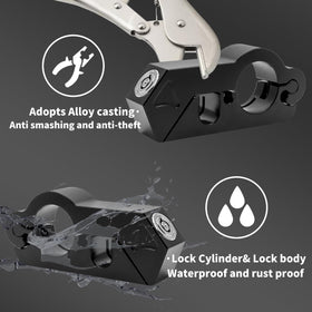 Kzinrft lock installed on scooter showing practical in-use security benefit