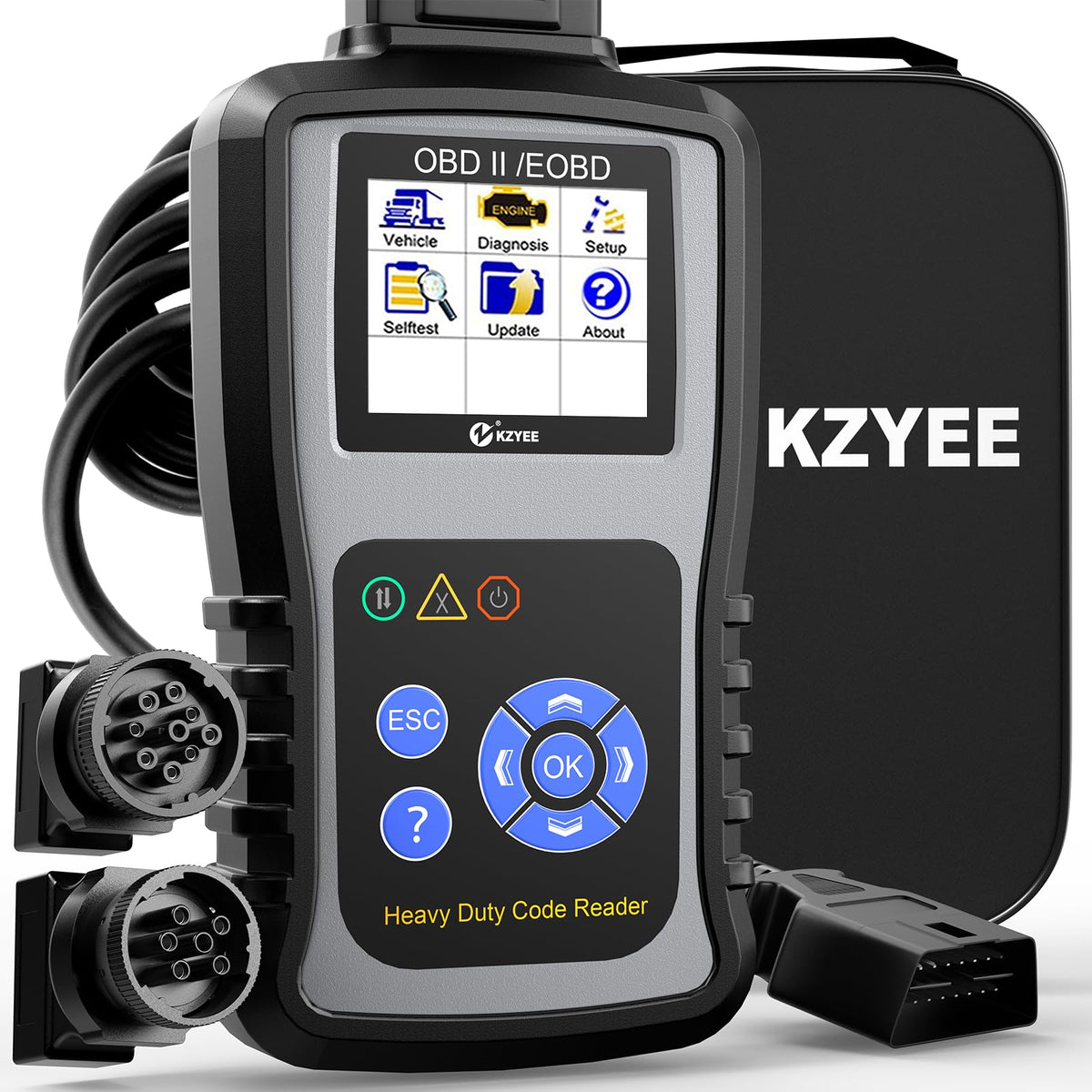 kzyee kc601 front panel showing clear screen and buttons for fast diagnostics
