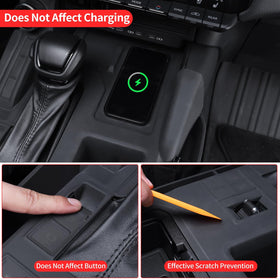 LaIIker storing phone and wallet in designated compartments for convenience