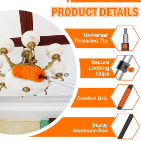 LAANPOLE universal joint detail angled for adaptability, allows precise cleaning angles