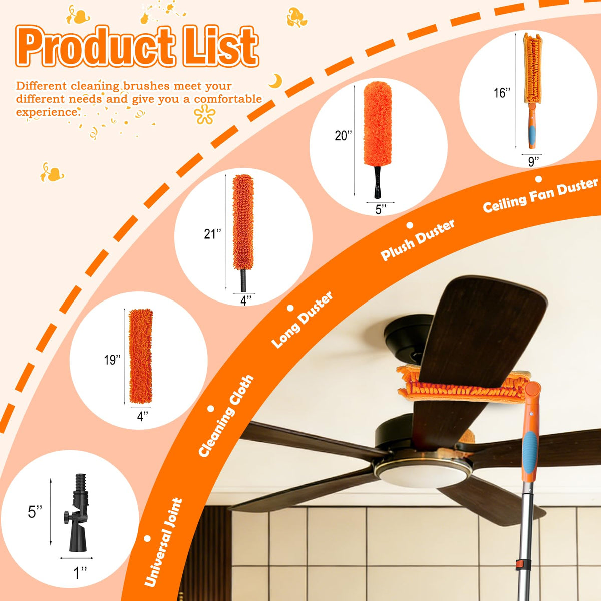 LAANPOLE close-up of microfiber pad capturing dust, high-absorption cleaning benefit