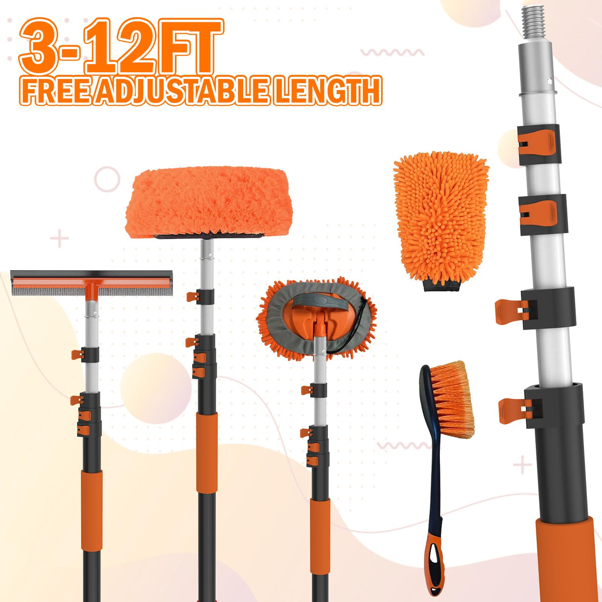 LAANPOLE kit used to wash an RV with no ladder for efficient outdoor cleaning